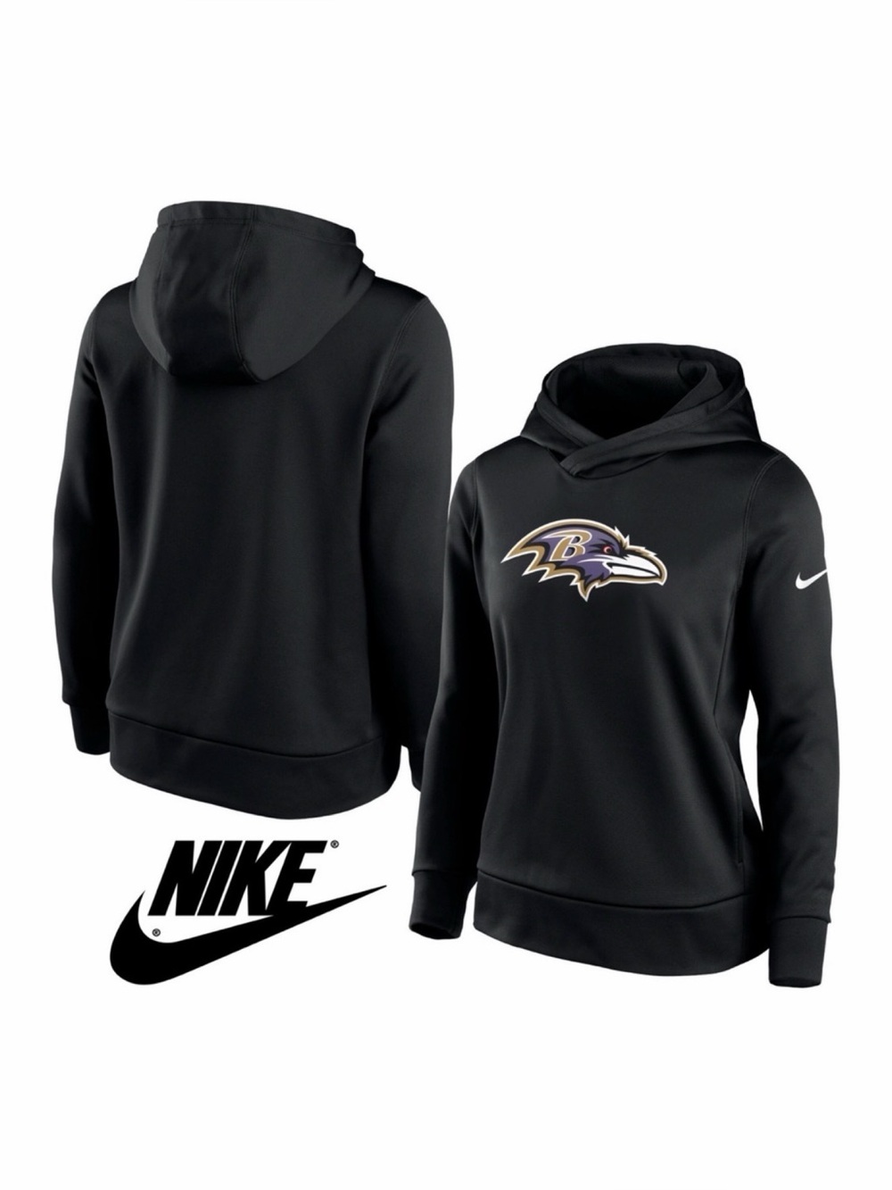 Baltimore Ravens Nike Women’s Performance Pullover Hoodie in Black